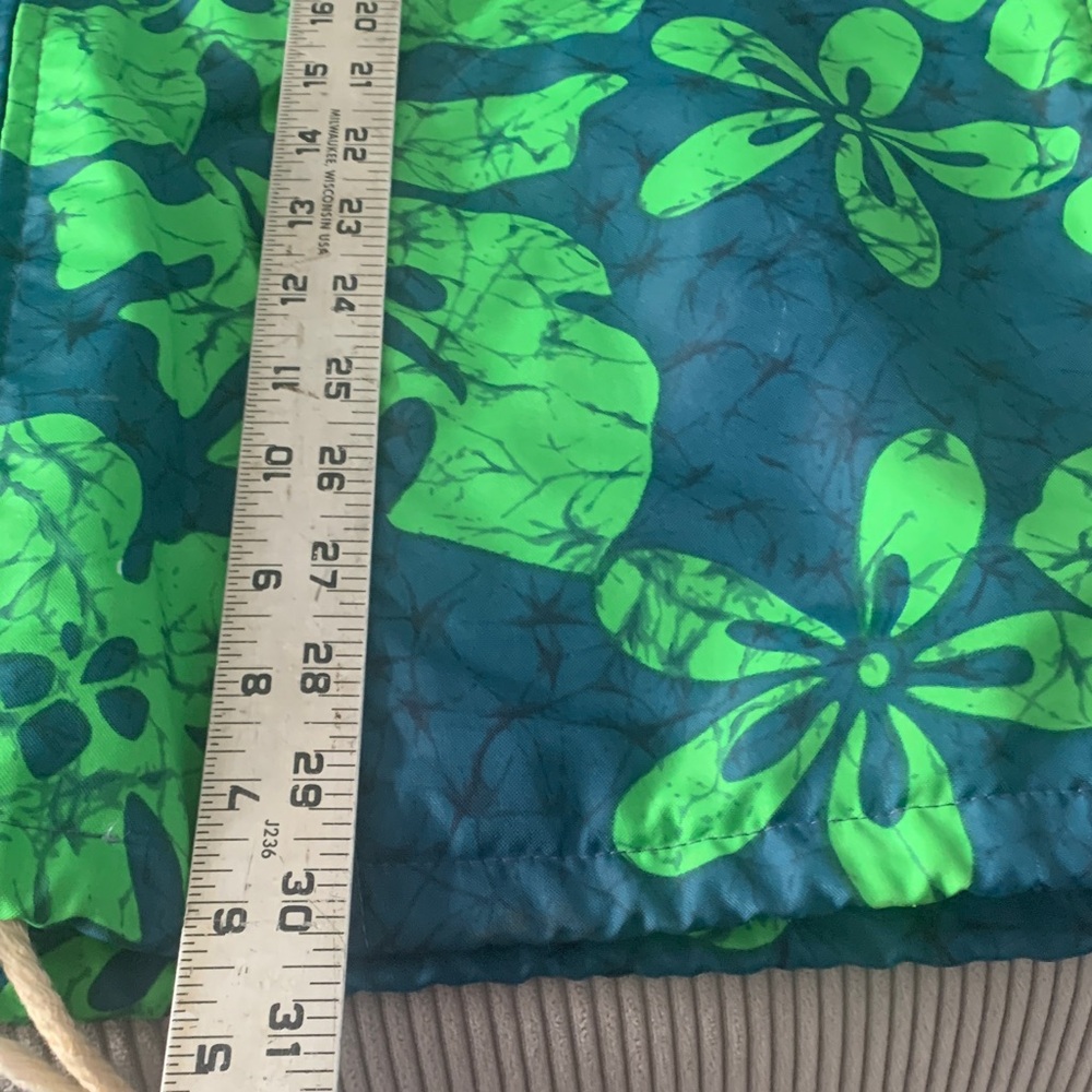 Vintage Napili nylon Hawaiian tropical rain jacket coat Green Floral zip DRI USA - Picture 8 of 10